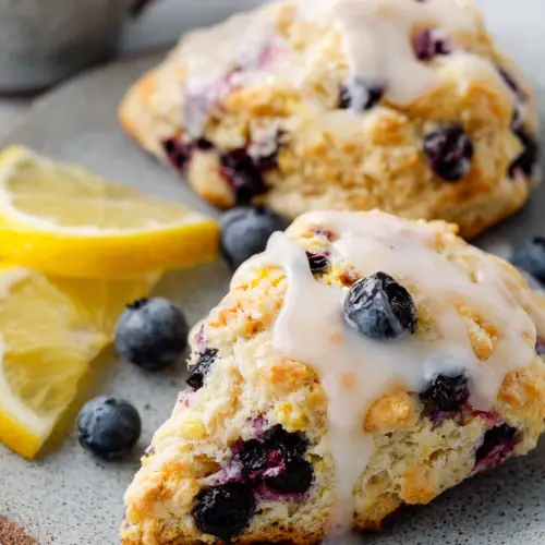 Delish Glazed Lemon Blueberry Scones