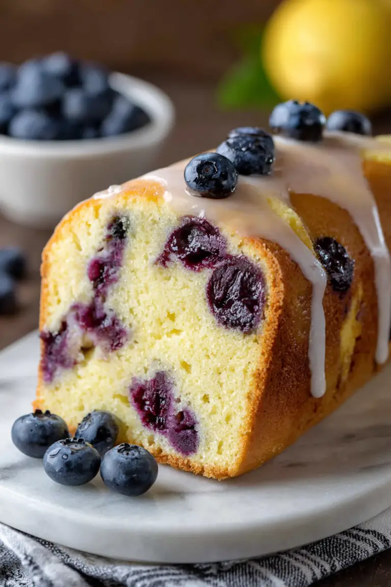 Delish Lemon Blueberry Pound Cake