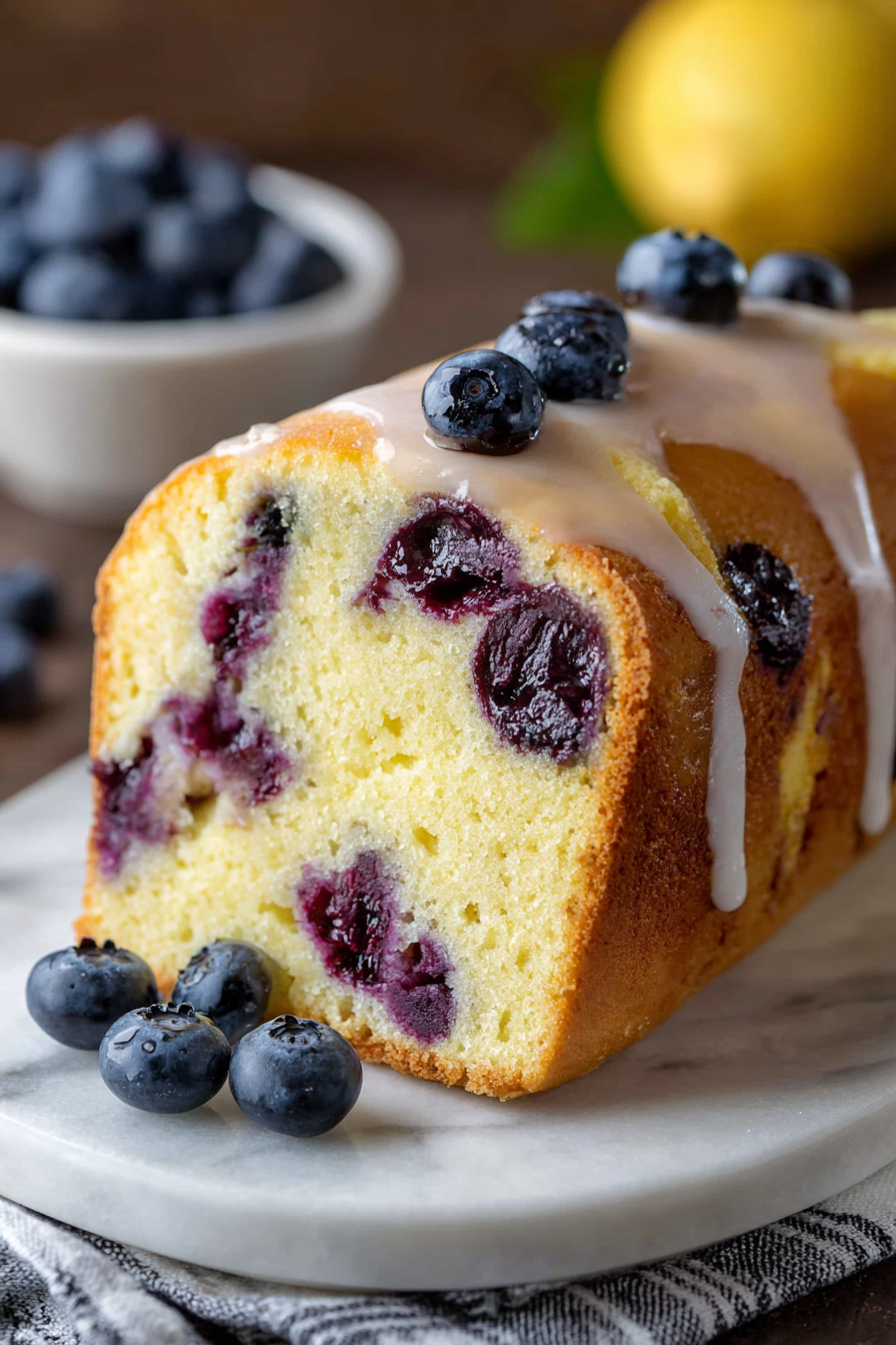 Delish Lemon Blueberry Pound Cake