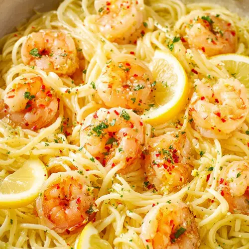 Delish Lemon Butter Garlic Shrimp Pasta