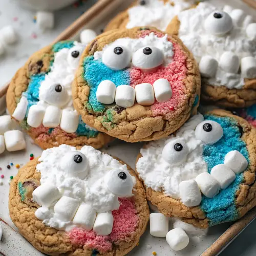 Delish Marshmallow Monster Cookies
