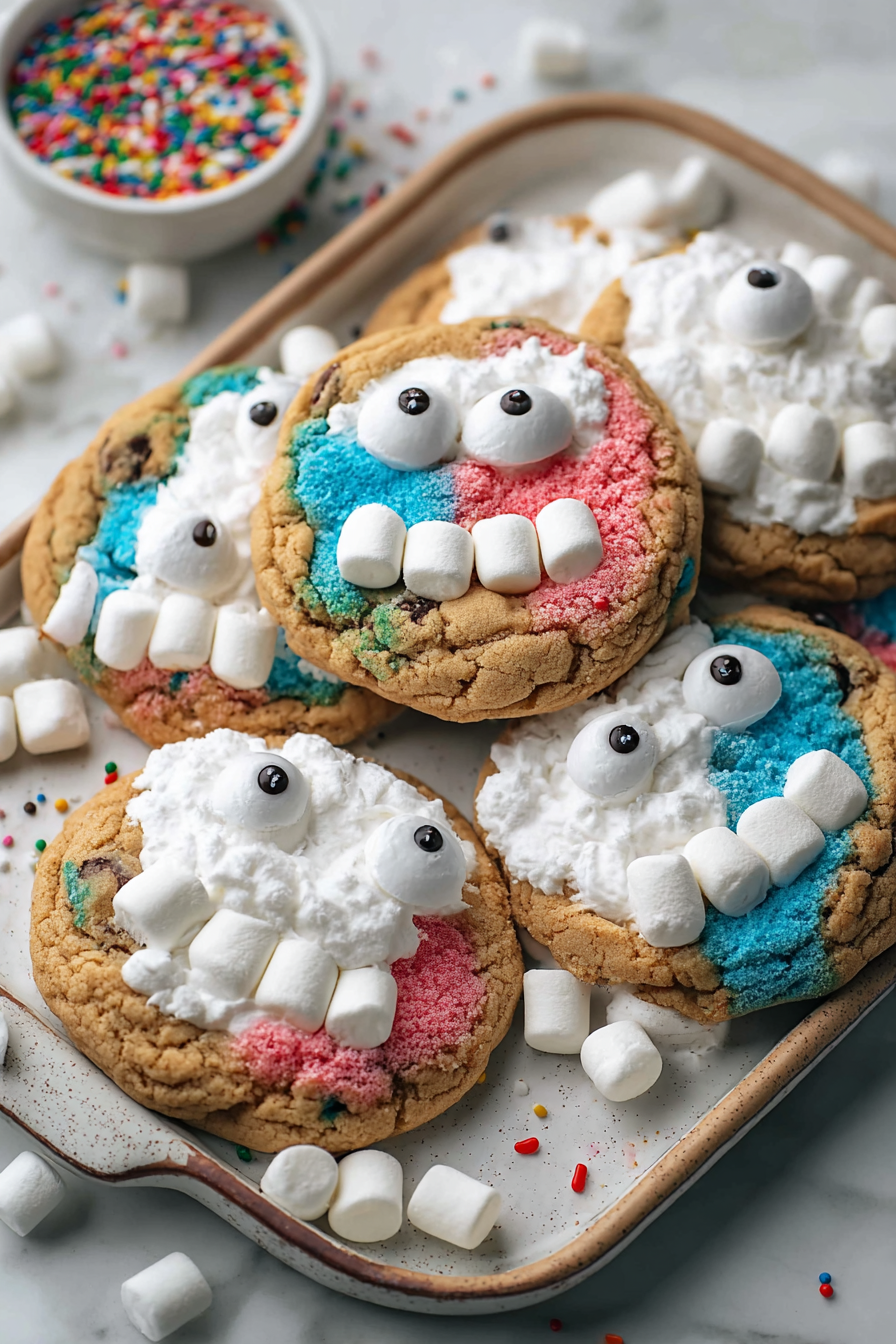 Delish Marshmallow Monster Cookies