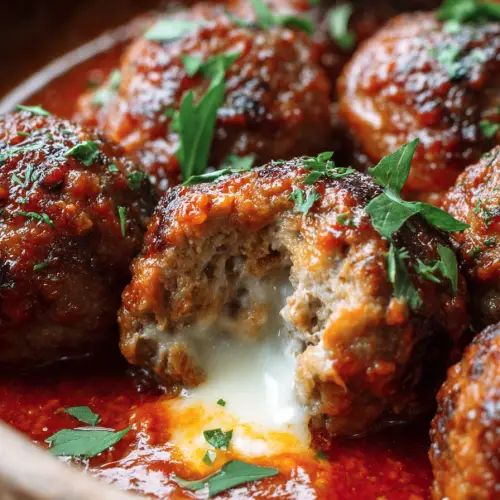 Delish Mozzarella Stuffed Meatballs
