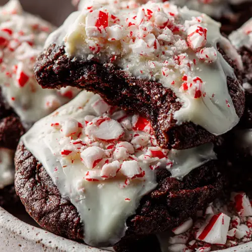 Delish Peppermint Bark Cookies