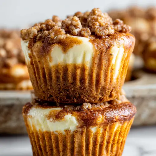 Delish Pumpkin Cheesecake Muffins