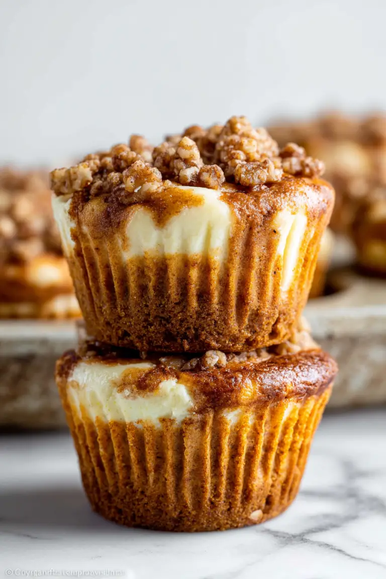 Delish Pumpkin Cheesecake Muffins