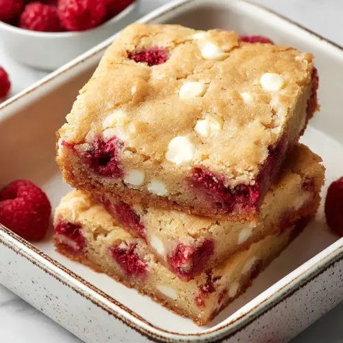 Delish Raspberry White Chocolate Blondies