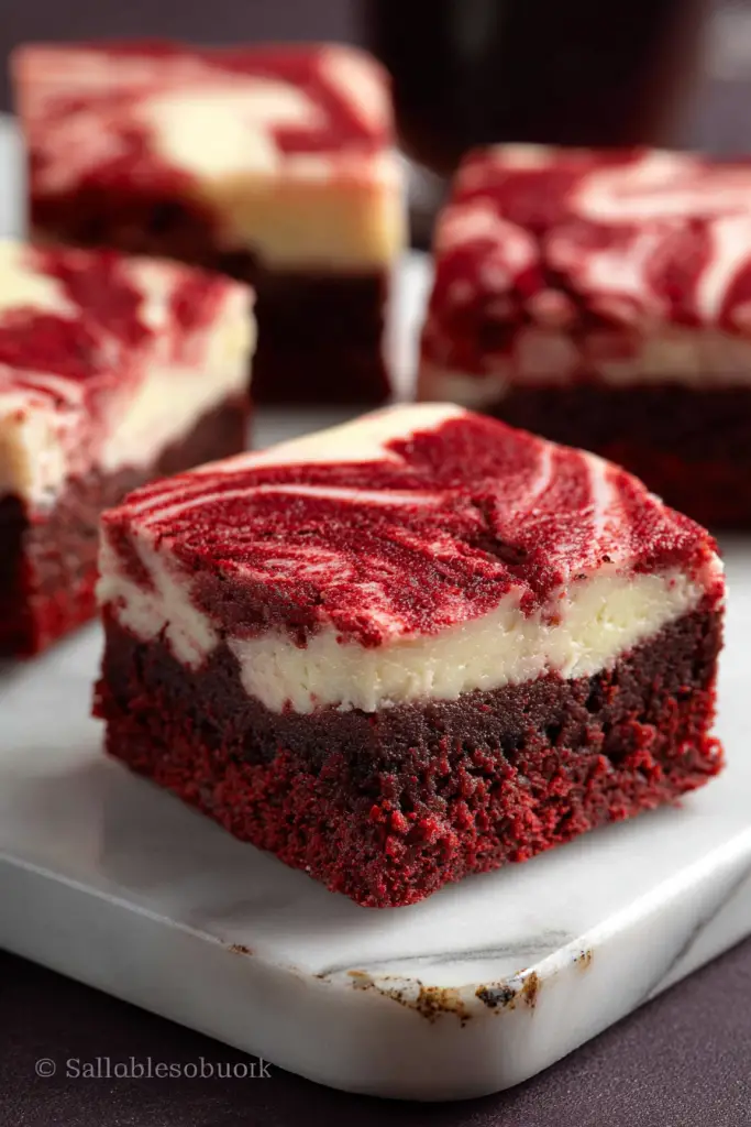 Delish Red Velvet Cheesecake Brownies