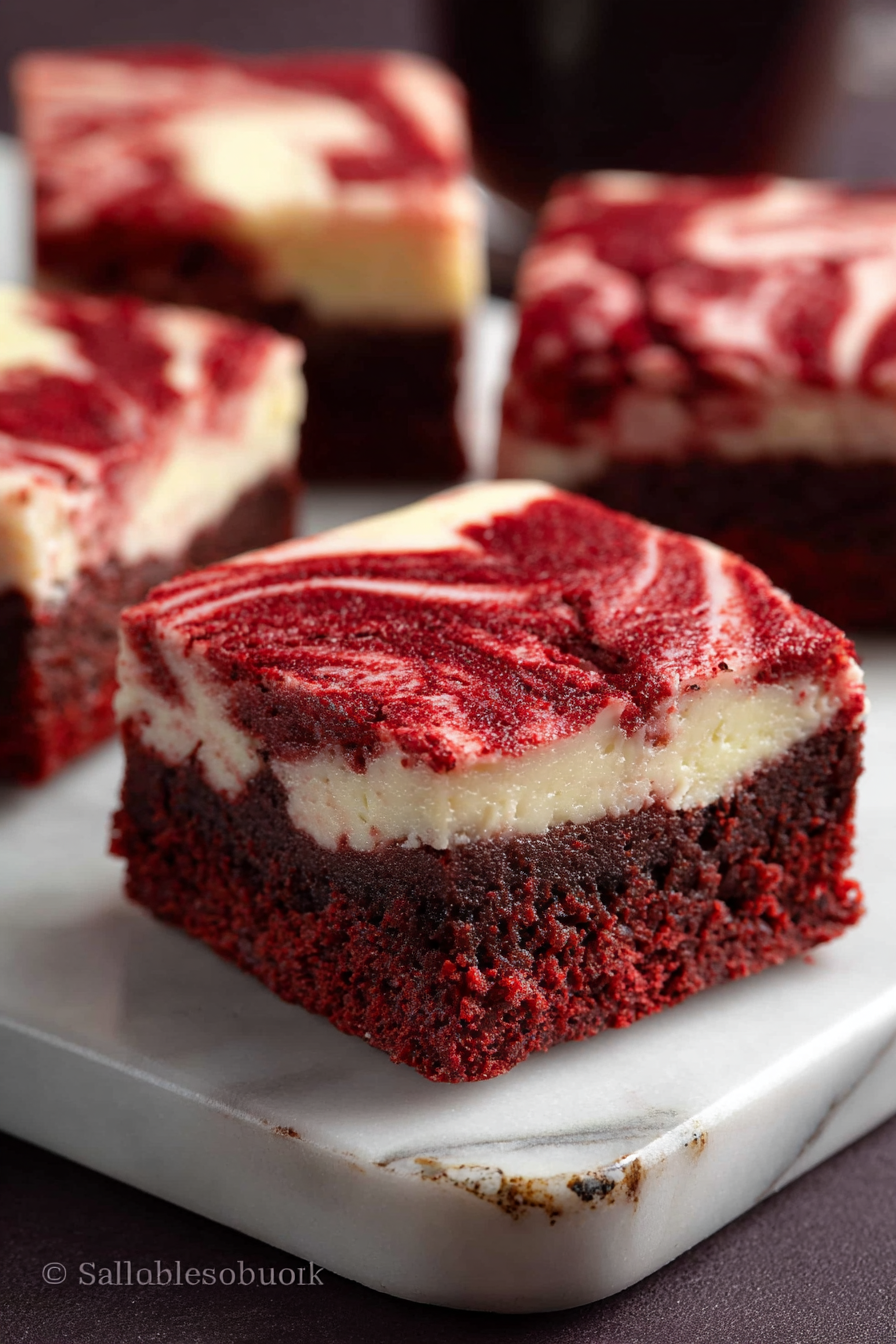 Delish Red Velvet Cheesecake Brownies