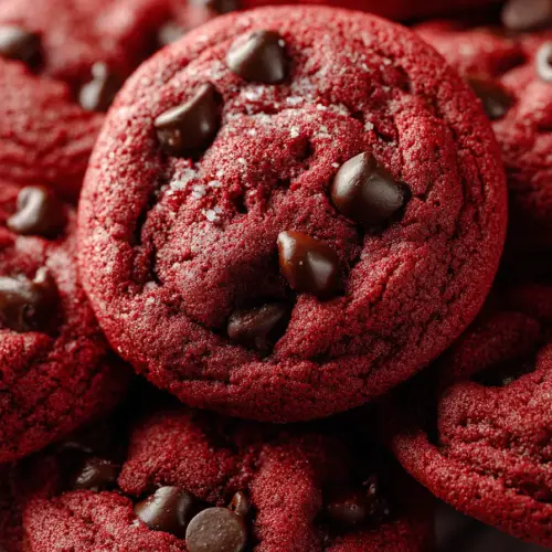Delish Red Velvet Chocolate Chip Cookies