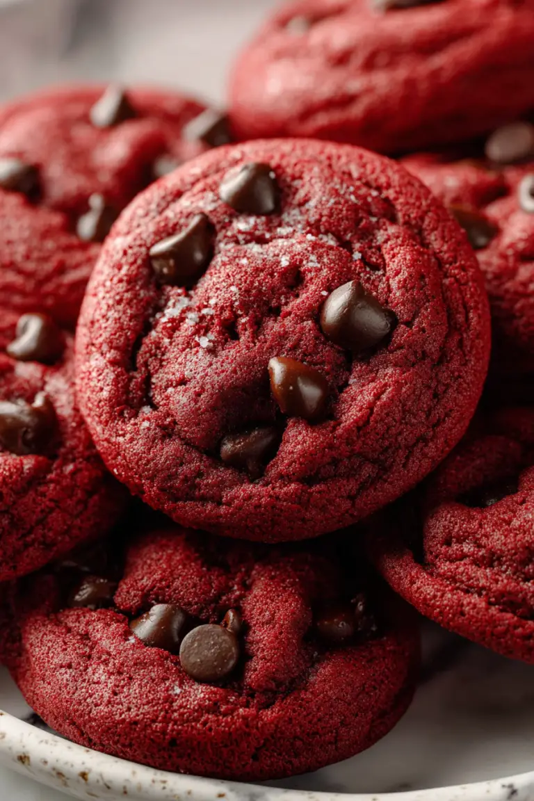 Delish Red Velvet Chocolate Chip Cookies