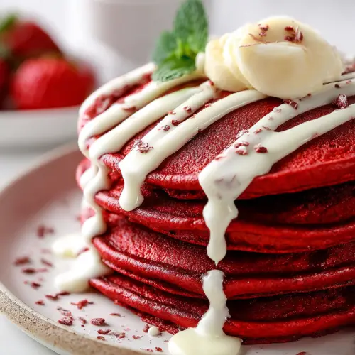 Delish Red Velvet Pancakes