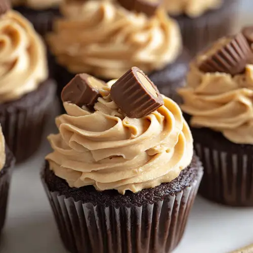 Delish Reese's Peanut Butter Cup Cupcakes