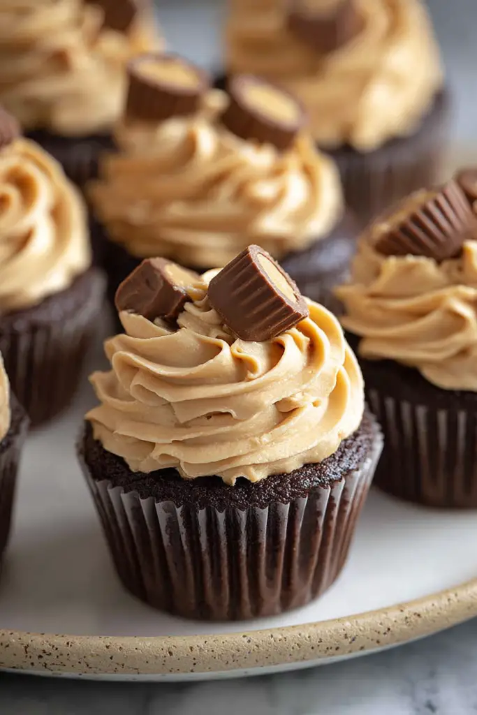 Delish Reese's Peanut Butter Cup Cupcakes