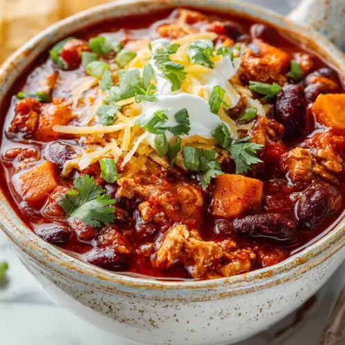 Delish Slow Cooker Sweet Potato Chicken Chili