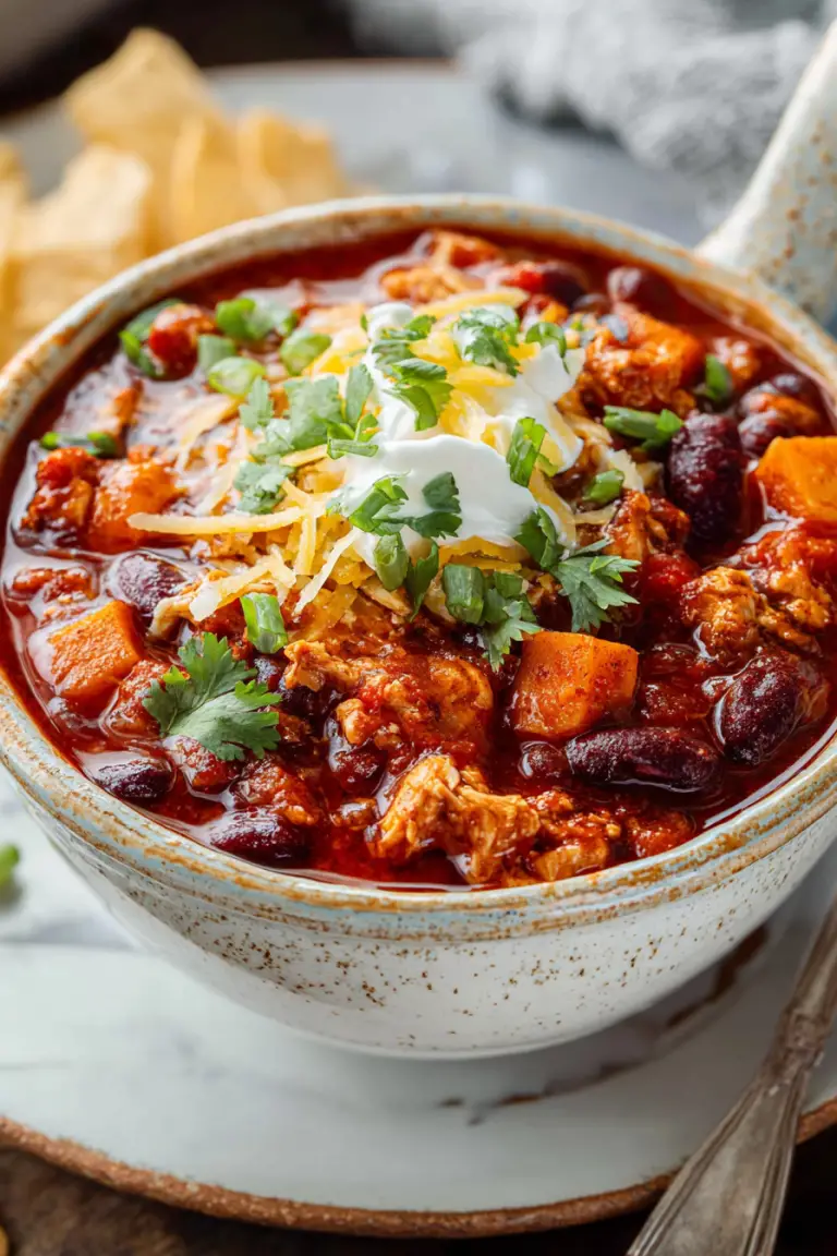 Delish Slow Cooker Sweet Potato Chicken Chili