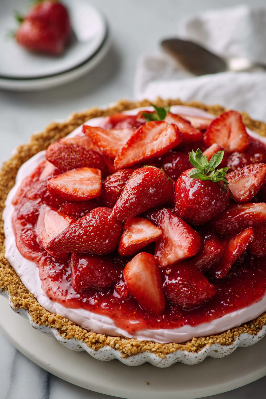 Delish Strawberry Cream Cheese Pie