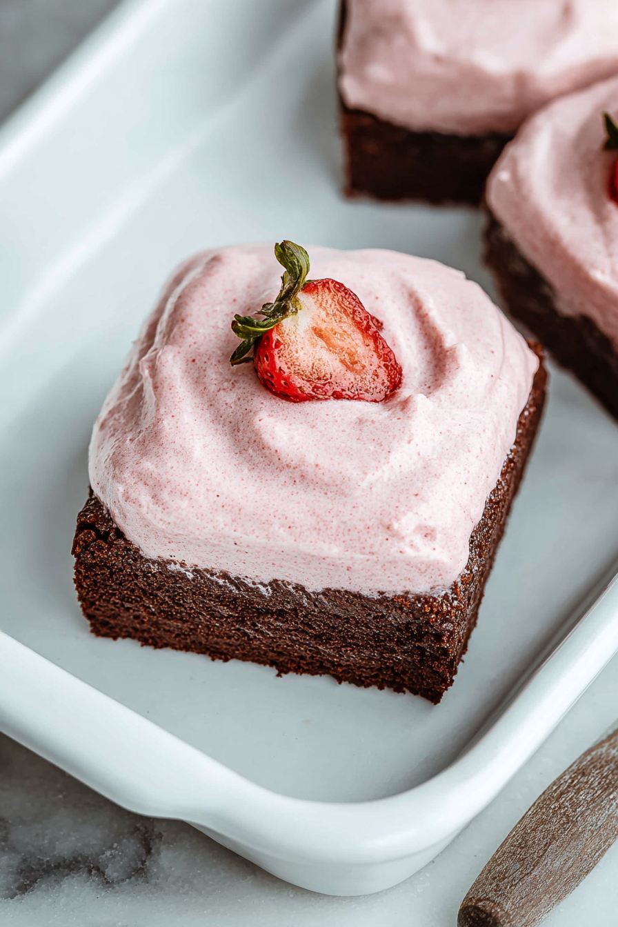Delish Strawberry Mousse Brownies