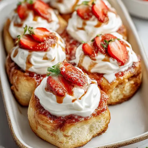 Delish Strawberry Shortcake Cinnamon Rolls