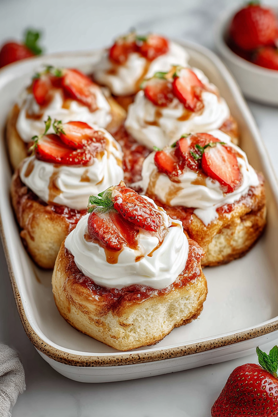 Delish Strawberry Shortcake Cinnamon Rolls