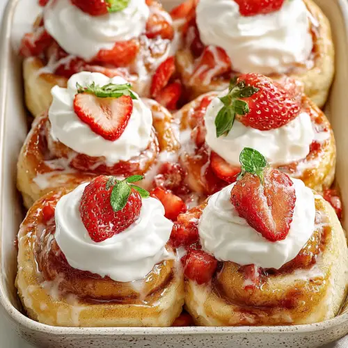 Delish Strawberry Shortcake Cinnamon Rolls