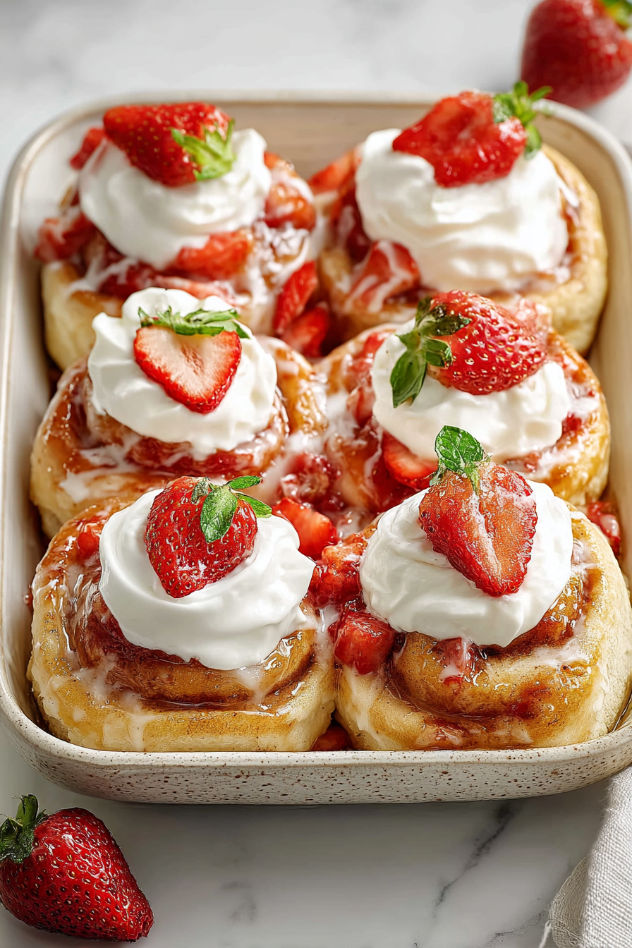 Delish Strawberry Shortcake Cinnamon Rolls