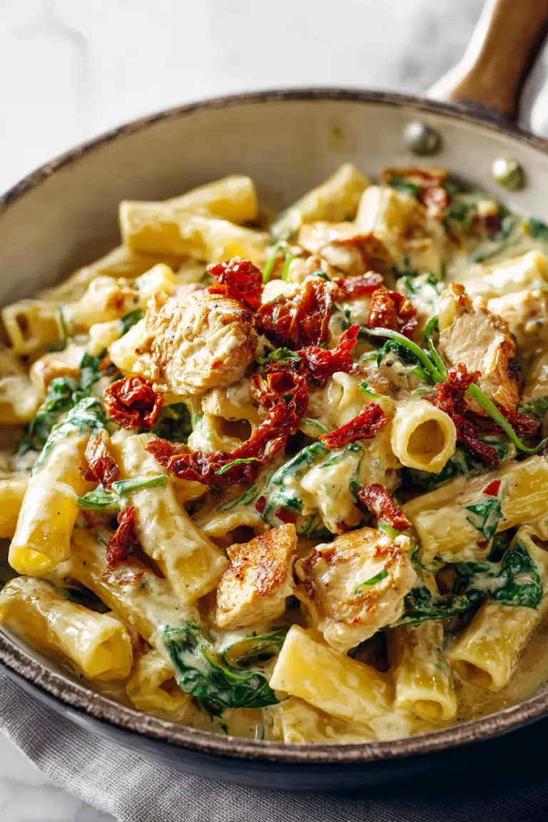 Delish Sun-Dried Tomato Chicken Florentine Pasta
