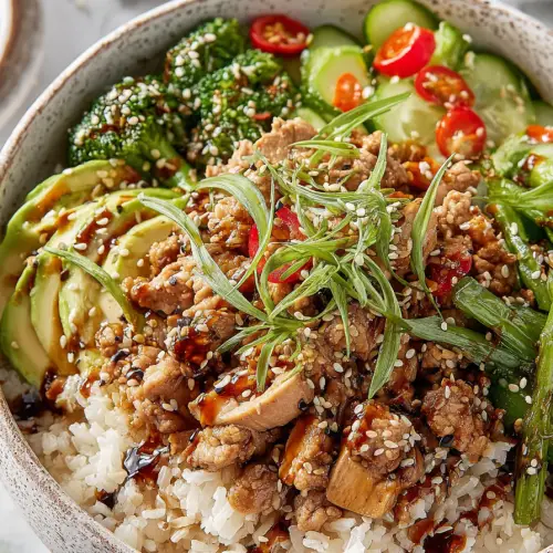 Delish Teriyaki Turkey Rice Bowl