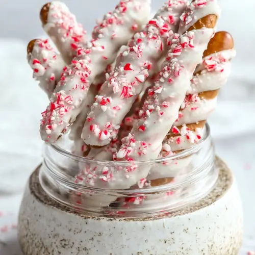 Delish White Chocolate Peppermint Pretzels