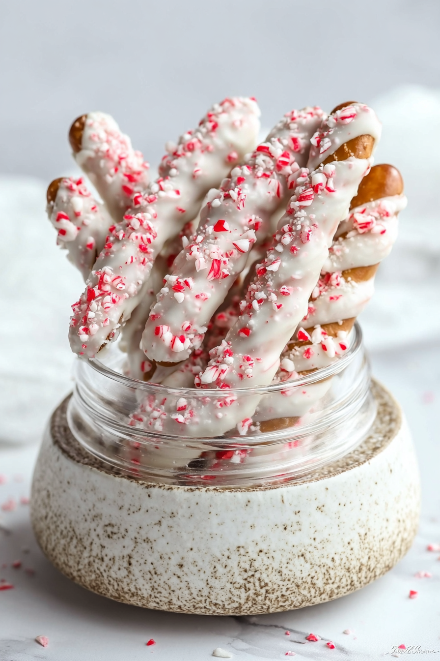 Delish White Chocolate Peppermint Pretzels