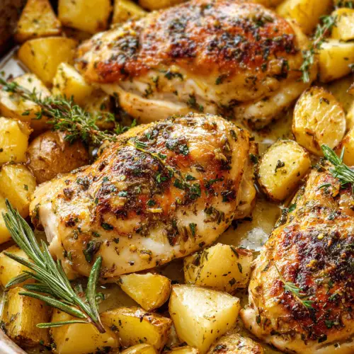 Easy Baked Butter Herb Chicken and Potatoes