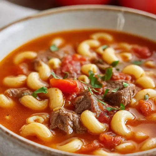Easy Beef Tomato Macaroni Soup Recipes
