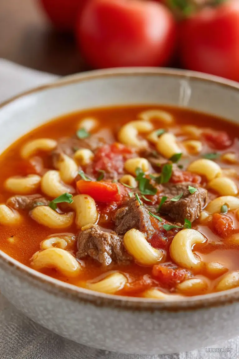 Easy Beef Tomato Macaroni Soup Recipes