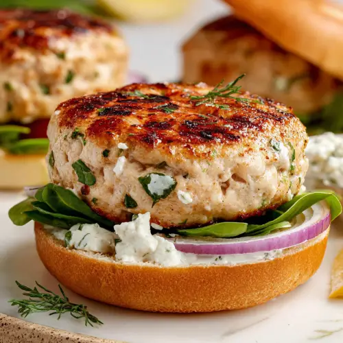 Easy Chicken and Feta Burgers