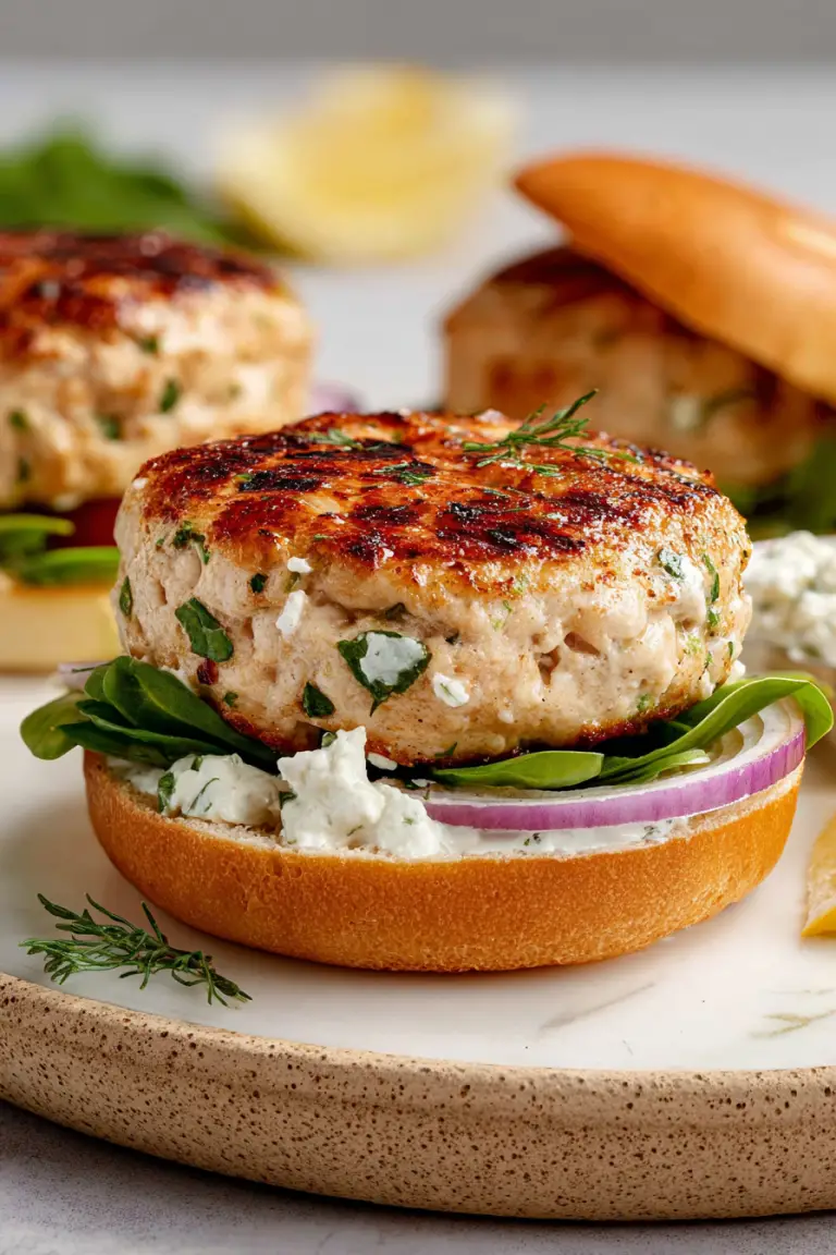 Easy Chicken and Feta Burgers