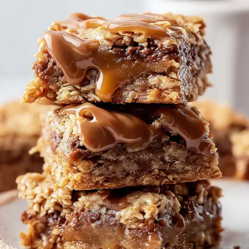 Easy Chocolate Caramel Oatmeal Bars