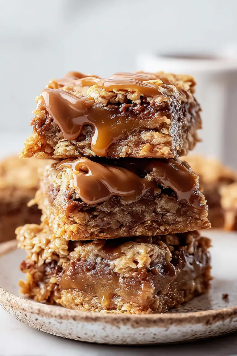 Easy Chocolate Caramel Oatmeal Bars