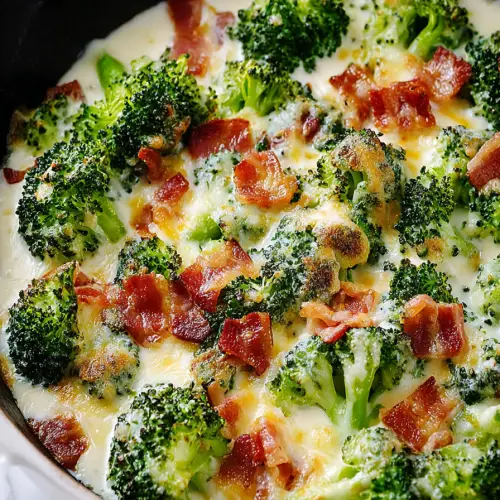 Easy Creamy Broccoli and Bacon Recipe