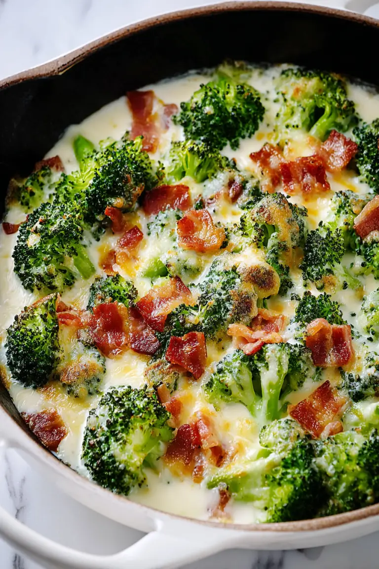 Easy Creamy Broccoli and Bacon Recipe