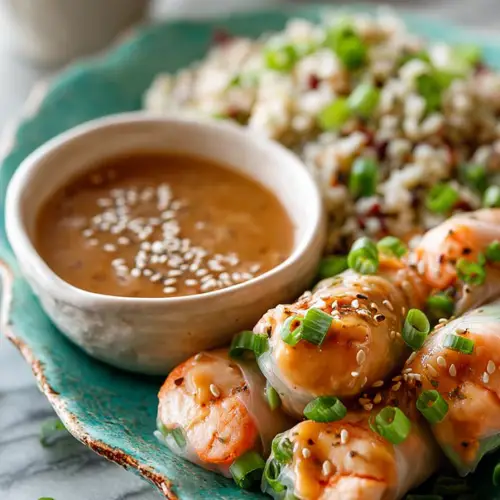 Easy Fresh Summer Rolls with Peanut Dipping Sauce