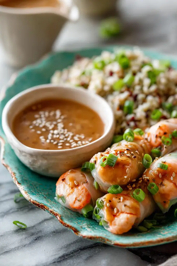 Easy Fresh Summer Rolls with Peanut Dipping Sauce