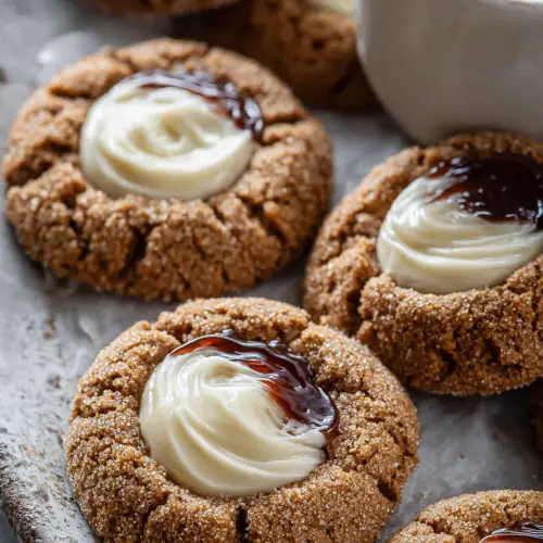 Easy Gingerbread Thumbprint Cookies