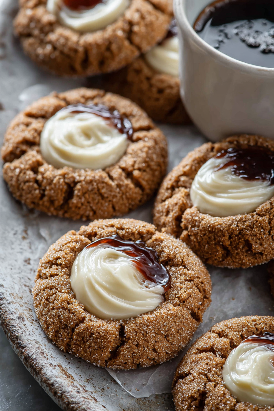 Easy Gingerbread Thumbprint Cookies