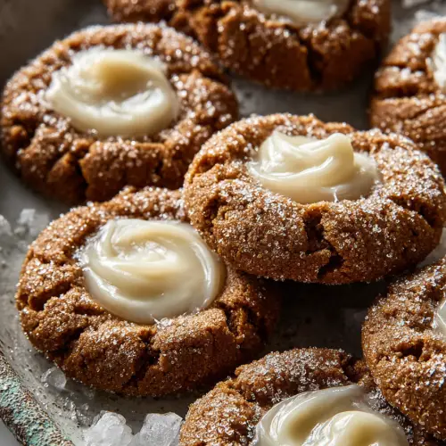 Easy Gingerbread Thumbprint Cookies