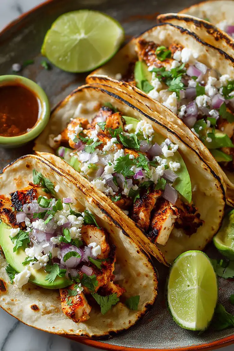 Easy Grilled Chicken and Avocado Street Tacos