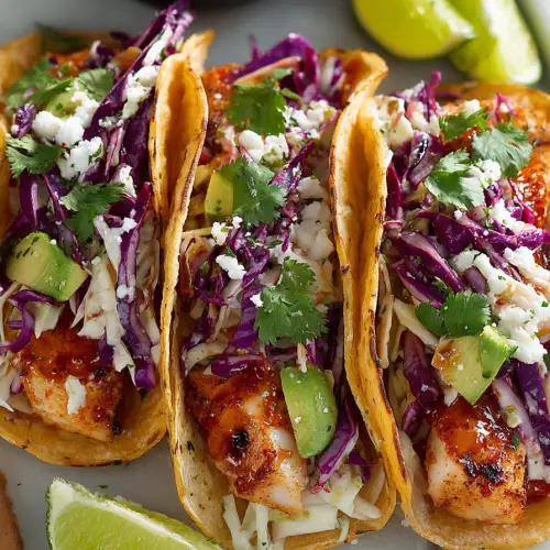 Easy Grilled Fish Tacos with Lime Slaw