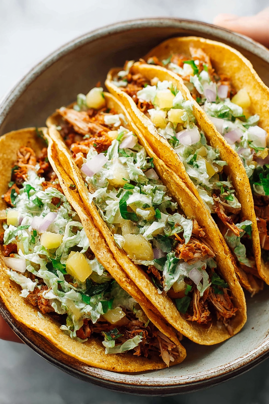 Easy Instant Pot Hawaiian Chicken Tacos