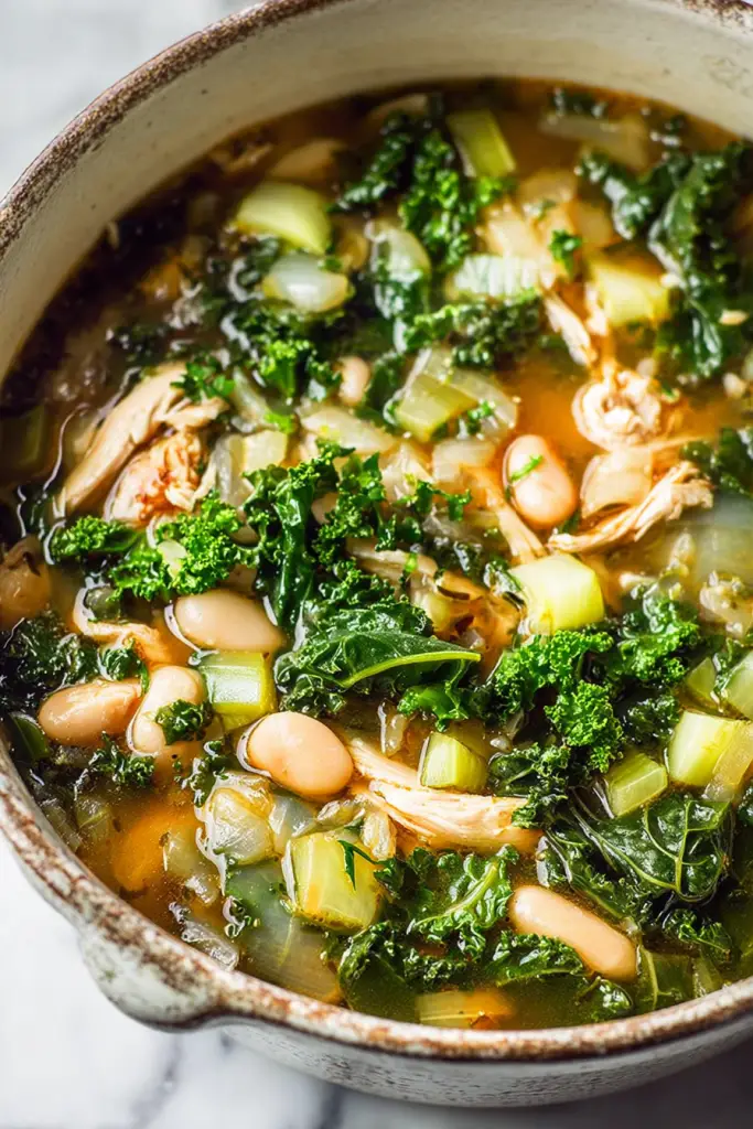 Easy Kale White Bean Chicken Soup