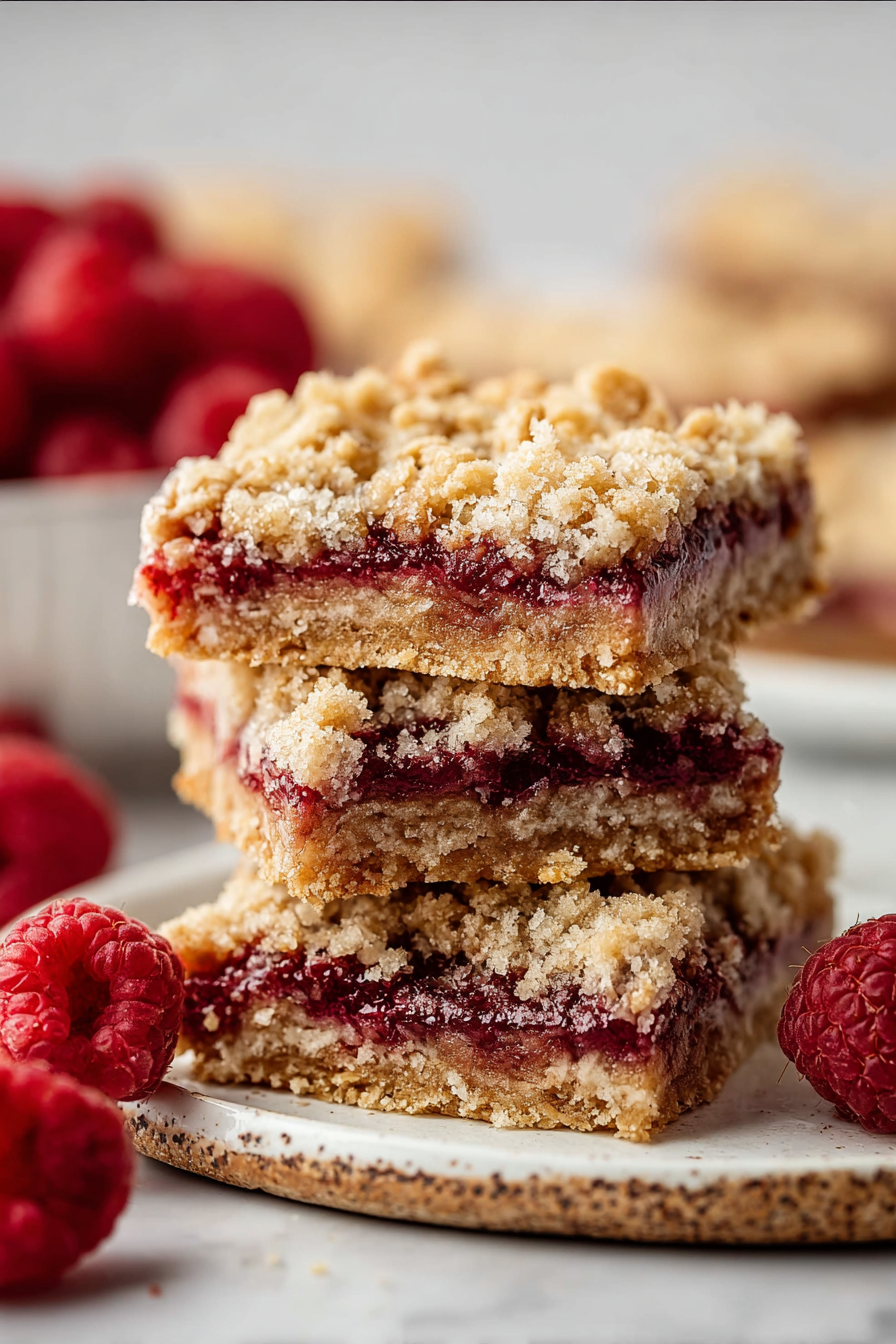Easy Raspberry Oatmeal Crumble Bars