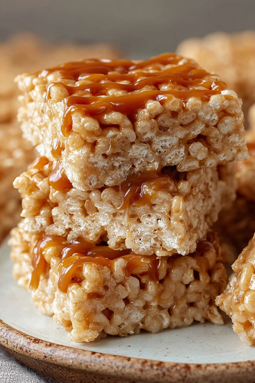 Easy Salted Caramel Rice Krispie Treats